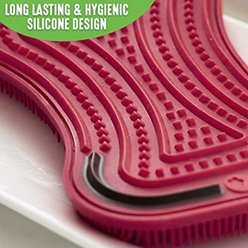 GreenLife Reusable Multipurpose Silicone 2 Pack Sponge and Scrubber, Hygienic and Odor Resistant Dish Washing, Scratch Free Cleaning, Dishwasher and Microwave Safe, BPA Free, Green and Yellow