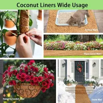 Heelos Thick Coco Fiber Liner Roll,240x12inch Natural Coconut Liners for Planter Box Flower Basket, Coco Coir Sheets Coconut Fiber Mat,Garden Decoration, DIY Moss Pole,Animal Pet Pad, Reptile Carpet