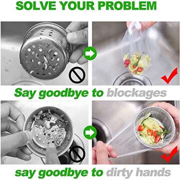 Disposable Sink Strainer Mesh Bag for Kitchen 200 Pcs, Norlitec Sink Strainer Mesh Bags for Kitchen Bathroom Balcony, Premium Disposable Anti-Clogging Sink Strainer Bags for all Home Sink Strainers