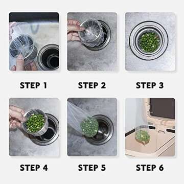 Disposable Sink Strainer Mesh Bag for Kitchen 200 Pcs, Norlitec Sink Strainer Mesh Bags for Kitchen Bathroom Balcony, Premium Disposable Anti-Clogging Sink Strainer Bags for all Home Sink Strainers