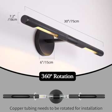 Knurldon Brass 30" Adjustable Picture Light for Art