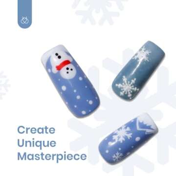 Beetles Gel Nail Polish Set, 6 Colors - Snow Mountain Collection Grey Nude Blue Glitter Green Gel Polish Kit Soak Off Nail Uv Lamp Winter Salon Art Gel Nail Manicure Kit Gifts for Women Christmas