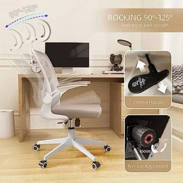 Monhey Ergonomic Office Chair with Lumbar Support and Metal Base