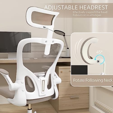 Monhey Ergonomic Office Chair with Lumbar Support and Metal Base