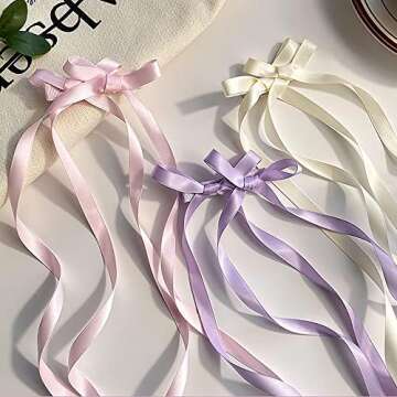 Colorful Hair Clips - 10pcs Bow and Tassel Set
