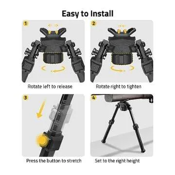 CVLIFE Bipod for Shooting and Hunting,Rifle Bipod Sling Mounting Bipod for Rifle Made of Lightweight High-Strength Polymer (Black, 7.5-10.6'')