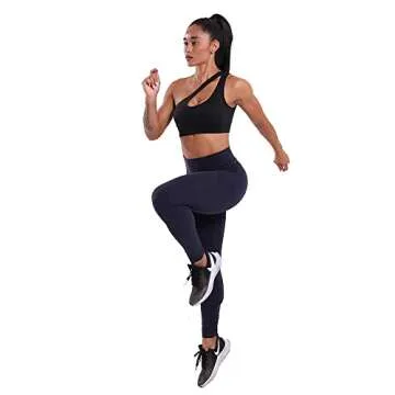 YOGASASA One Shoulder Sport Bra for Women Workout Bras Sexy Cutout Yoga Bra Medium Support,Black