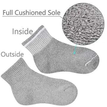 LO SHOKIM Women's Cushioned Athletic Ankle Socks - 6 Pairs