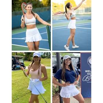 Ekouaer Golf/Tennis/Casual Athletic Active Skirt for Women Comfortable Athletic Skort with Shorts White