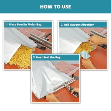 Durable Mylar Bags with Oxygen Absorbers for Food Storage