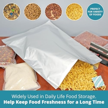 Durable Mylar Bags with Oxygen Absorbers for Food Storage