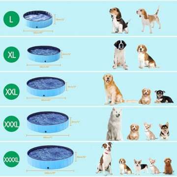 Yaheetech Foldable Dog Pool 63 x 12 Inches Collapsible Hard Plastic Pet Swimming Pool Portable Dog Bath Tub Puppy Cat Shower Pet Wading Pool for Outdoor/Indoor w/Pet Repair Patches, Blue