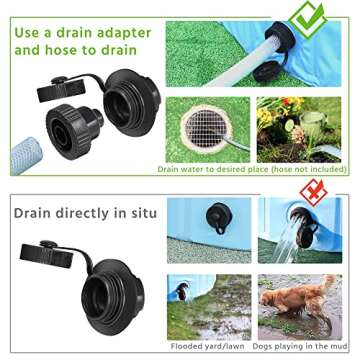 Yaheetech Foldable Dog Pool 63 x 12 Inches Collapsible Hard Plastic Pet Swimming Pool Portable Dog Bath Tub Puppy Cat Shower Pet Wading Pool for Outdoor/Indoor w/Pet Repair Patches, Blue