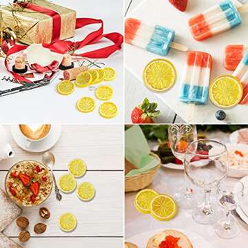 KINMINGZHU 20pcs Lifelike Mini Plastic Lemon Slices
