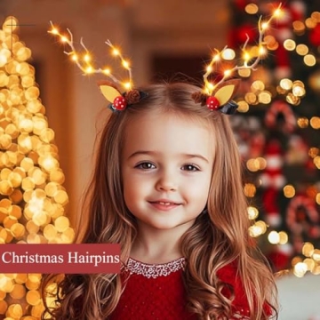 Cute Bartosi LED Christmas Hair Clips for Kids & Adults