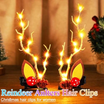 Cute Bartosi LED Christmas Hair Clips for Kids & Adults
