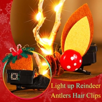 Cute Bartosi LED Christmas Hair Clips for Kids & Adults