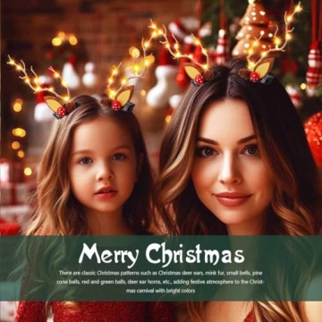 Cute Bartosi LED Christmas Hair Clips for Kids & Adults