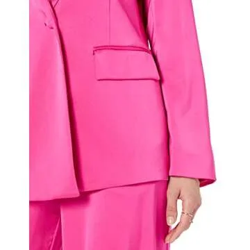 Stylish The Drop Women's Zeke Silky Blazer in Hot Pink