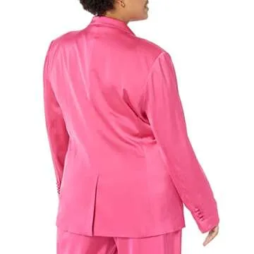 Stylish The Drop Women's Zeke Silky Blazer in Hot Pink