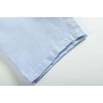 Lil Cactus Blue Seersucker Pumpkin Shortalls for Boys