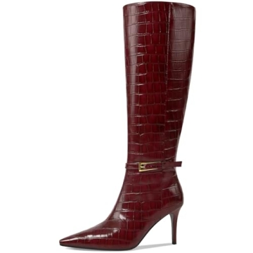 Stylish COMJUY Burgundy Knee High Boots for Women