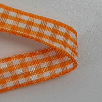 Micomon Orange Gingham Ribbon 25 Yards 100% Polyester