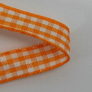 Micomon Orange Gingham Ribbon 25 Yards 100% Polyester