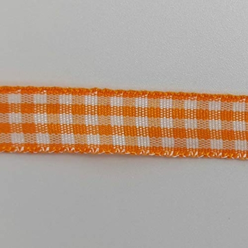 Micomon Orange Gingham Ribbon 25 Yards 100% Polyester