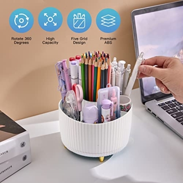 Stylish WNING Pen Holder for Desk - 360° Rotating Organizer