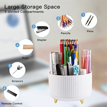Stylish WNING Pen Holder for Desk - 360° Rotating Organizer