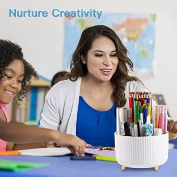 Stylish WNING Pen Holder for Desk - 360° Rotating Organizer