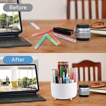 Stylish WNING Pen Holder for Desk - 360° Rotating Organizer
