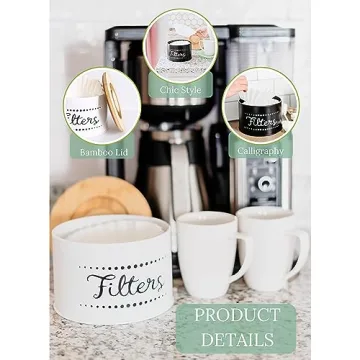 Stylish Coffee Filter Holder with Bamboo Lid