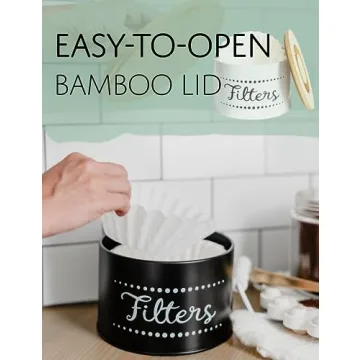 Stylish Coffee Filter Holder with Bamboo Lid