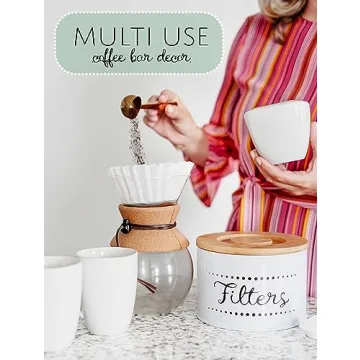 Stylish Coffee Filter Holder with Bamboo Lid