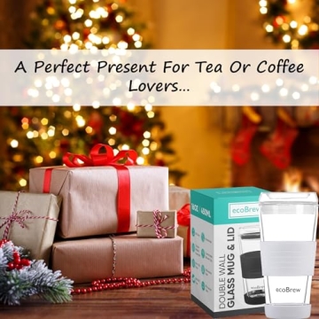 ecoBrew Double Wall Glass Tumbler - Stylish & Durable Coffee Mug