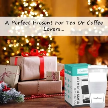 ecoBrew Double Wall Glass Tumbler - Stylish & Durable Coffee Mug