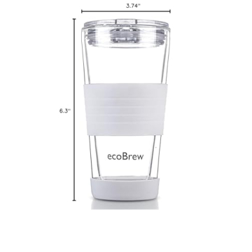 ecoBrew Double Wall Glass Tumbler - Stylish & Durable Coffee Mug