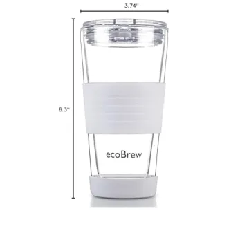ecoBrew Double Wall Glass Tumbler - Stylish & Durable Coffee Mug