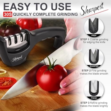4-in-1 Knife Sharpener Kit for Kitchen Knives & Safety