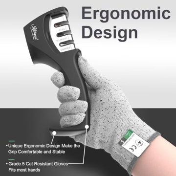 4-in-1 Knife Sharpener Kit for Kitchen Knives & Safety