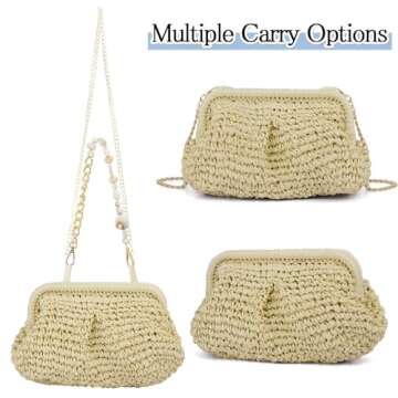 Aovtero Straw Purse - Versatile Summer Handbag