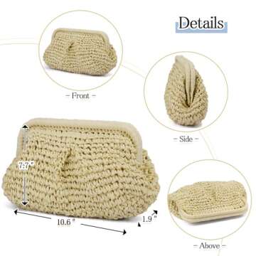 Aovtero Straw Purse - Versatile Summer Handbag