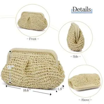 Aovtero Straw Purse - Versatile Summer Handbag