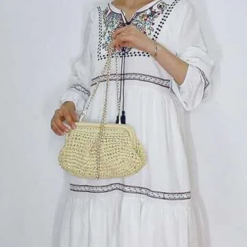 Aovtero Straw Purse - Versatile Summer Handbag