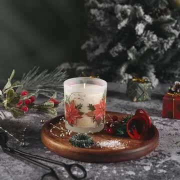 ROMIIE ZOI Christmas Scented Candle - 6oz Soy Wax Candle, Holly Jolly Decorations for Women, Infused with Citrus & Pine Aroma - Exquisite Red & Gold Gift Box Packaged for Christmas Holiday Season Gift