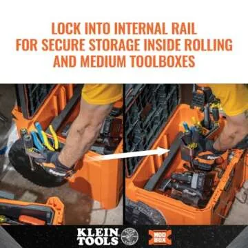 Klein Tools 54814MB MODbox Tool Carrier, Modular Tool Storage System Side Mounting Accessory, Easy One-Handed Attachment and Slim Profile