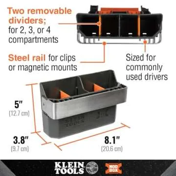 Klein Tools 54814MB MODbox Tool Carrier, Modular Tool Storage System Side Mounting Accessory, Easy One-Handed Attachment and Slim Profile