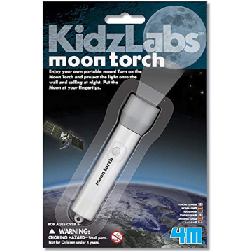 4M KidzLabs Moon Torch Projector Astronomy Science STEM Toys Educational Gift for Kids & Teens, Girl...
